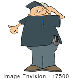 #17500 Caucasian Man Getting A Message On His Pager Clipart