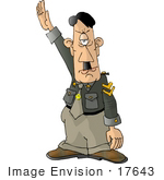 #17643 Adolf Hitler Saluting Clipart