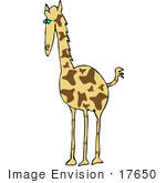 #17650 Tall Giraffe With Brown Spots Clipart