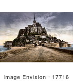 #17716 Picture Of View From The Dike On The Abbey Of Mont St Michel In Normandy France