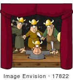 #17822 Actors And Actresses Playing Vikings And Performing On Stage During A Play Clipart