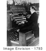 #1793 Picture Of A Blind Man Playing An Organ In 1926