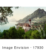 #17930 Picture Of The Waterfront Village Of Gersau On Lake Lucerne Switzerland