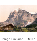 #18007 Picture Of Wetterhorn Mountain As Seen From The Scheideg Bernese Oberland Switzerland