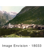 #18033 Picture Of A Village Along Simplon Pass Valais Swiss Alps Switzerland