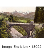 #18052 Picture Of The Bridge At Saint Beatenberg With Mountains Eiger Monch And Jungfrau Switzerland