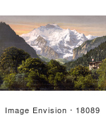 #18089 Picture Of Jungfrau Mountain Swiss Alps As Seen From Hohenweg In Bernese Oberland Switzerland