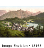 #18168 Photo Of The Village Of St Moritz On Lake St Moritz Grisons Switzerland