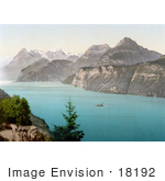 #18192 Photo Of A Steamboat On Lake Lucerne By Seelisberg Uri Switzerland