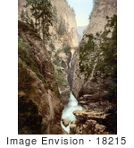 #18215 Photo Of A Bridge Over The Hinterrhein River In The Via Mala Gorge Upper Engadine Grisons Switzerland