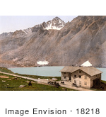 #18218 Photo Of Fluela Hospice Building On A Lake Lower Engadine Grisons Switzerland
