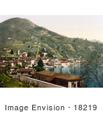 #18219 Photo Of The Village Of Ponte Tresa In Lugano On Lake Lugano Ticino Tessin Switzerland