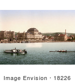 #18226 Photo Of Boats On The Utoquay Near The Schauspielhaus Zurich Theatre In Zurich Switzerland