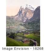 #18268 Photo Of Grindelwald Village Near Mount Wetterhorn In Interlaken Berne Bernese Oberland Switzerland