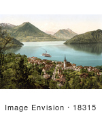 #18315 Photo Of The Rigibahn Railway Running Through Vitznau Lake Lucerne Switzerland