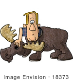 #18373 Male Mascot In A Moose Costume Clipart