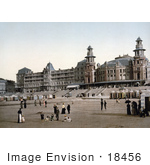 #18456 Photo Of The Kursaal Hotel Tourists And Rvs On The Beach Blankenberghe Belgium