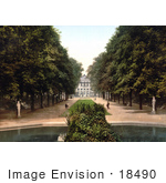 #18490 Photo Of The Pond In The Park Of The Chamber Of Representatives Bruges Belgium