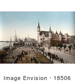 #18506 Photo Of The Port And Gravensteen Castle Antwerp Ghent Flanders Belgium