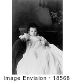 #18568 Photo of an African American Baby in a Christening Gown Prior to a Baptism by JVPD