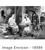 #18589 Photo of Jesus Christ as a Carpenter, Talking to Two Women by JVPD