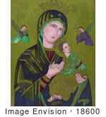 #18600 Photo of Virgin Mary Holding Jesus and Archangels Michael and Gabriel by JVPD