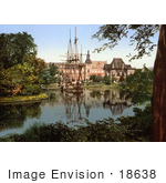 #18638 Photo Of A Boat On A Pond At The HC Andersen Castle In Tivoli Gardens Copenhagen Denmark