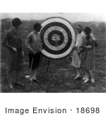 #18698 Photo Of Women Shooting Arrows At A Target In 1926