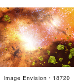 #18720 Photo Of Green Crystals In The Core Of Colliding Galaxies