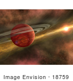 #18759 Photo Of A Red Ringed Planet Being Born Out Of Dust