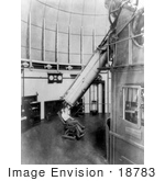 #18783 Photo Of A Man Looking Through A Large Telescope At The United States Naval Observatory