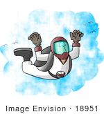 #18951 Sky Diver Free Falling In The Sky Clipart