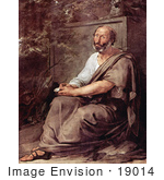 #19014 Photo Of Greek Philosopher Aristotle Seated Against A Wall By Francesco Hayez