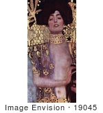 #19045 Photo Of A Nude Woman With Sheer Cloth And Gold Embellishments Judith By Gustav Klimt