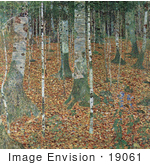 #19061 Photo Of A Forest Of Birch Trees By Gustav Klimt