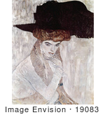 #19083 Photo Of A Woman Wearing A Black Plumed Hat By Gustav Klimt