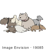 #19085 Group Of Dogs At A Dog Park Clipart