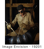 #19201 Photo Of A Man Gas Welding A Joint In A Line Of Spiral Pipe At The Douglas Dam
