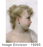 #19265 Photo Of A Profile Of A Little Blond Girl By William-Adolphe Bouguereau