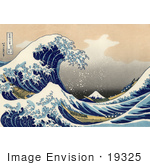 #19325 Photo Of A Tsunami Wave Near Mount Fuji The Great Wave Off Kanagawa By Katsushika Hokusai