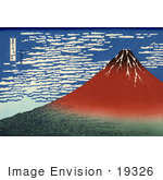 #19326 Photo of Mount Fuji in Clear Weather, Red Fuji, by Katsushika Hokusai by JVPD