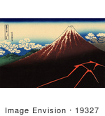 #19327 Photo Of A Lightning Storm Near Mt Fuji A Shower Below The Summit By Katsushika Hokusai
