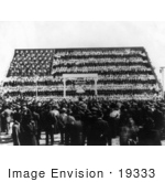 #19333 Photo Of School Students In Bleachers Forming The American Flag In 1910