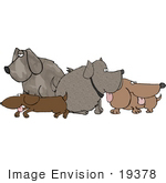 #19378 Group Of Dogs Sticking Their Tongues Out At A Dog Park Clipart
