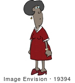 #19394 African American Woman Looking Back Over Her Shoulder Clipart