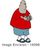#19398 Man Taking Pictures With A Camera Clipart