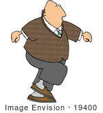 #19400 Middle Aged Caucasian Man Walking Clipart