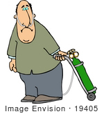 #19405 Man on Oxygen Therapy, Pulling a Tank Behind Him Clipart by DJArt