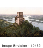 #19435 Photo Of A Tower Near A River Griefenstein Lower Austria Austro-Hungary