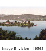 #19563 Photo Of The Island Village Of Maria-Worth On Worthersee Lake Klagenfurt-Land Carinthia Austria